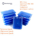 1 compartment meal prep plastic take out food container plastic,bule and leakproof bento lunch box